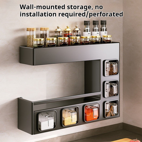 Kitchen Storage Rack Box Multi-functional Bottle & Can Home Combination Set Wall Hanging Storage